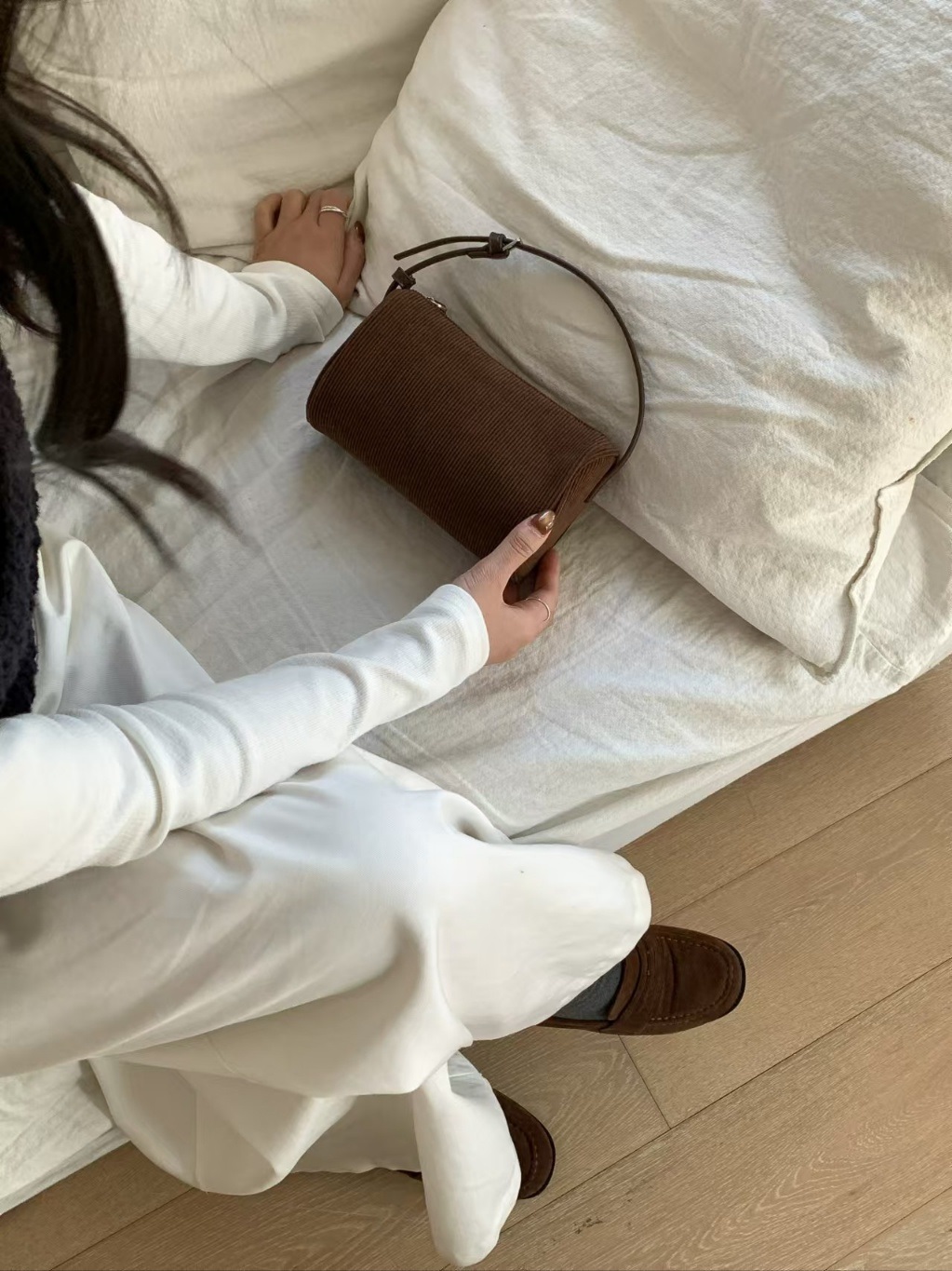 コーデュロイレオパードカラーショルダーバッグ | 詳細画像10