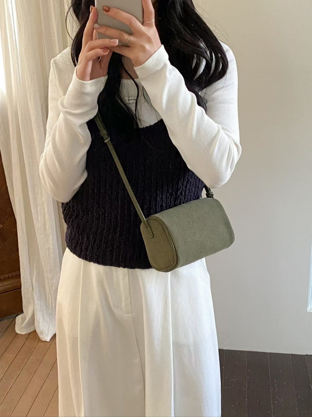 コーデュロイレオパードカラーショルダーバッグ | 詳細画像11