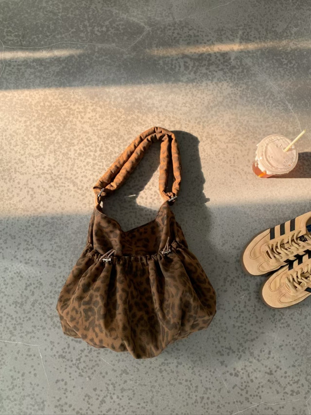 ドローコードレオパードカラーショルダーバッグ | 詳細画像10