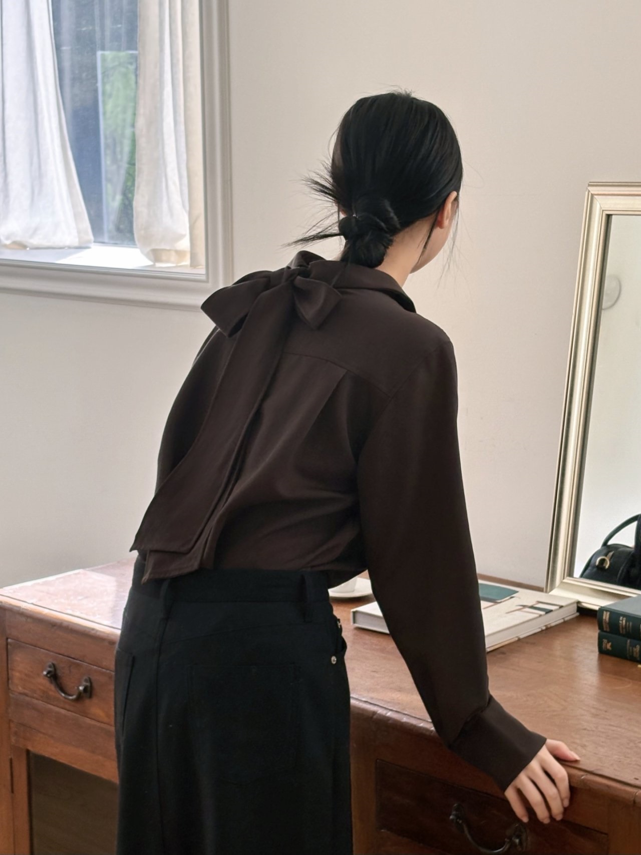 ボウタイカラー長袖ブラウス | 詳細画像2