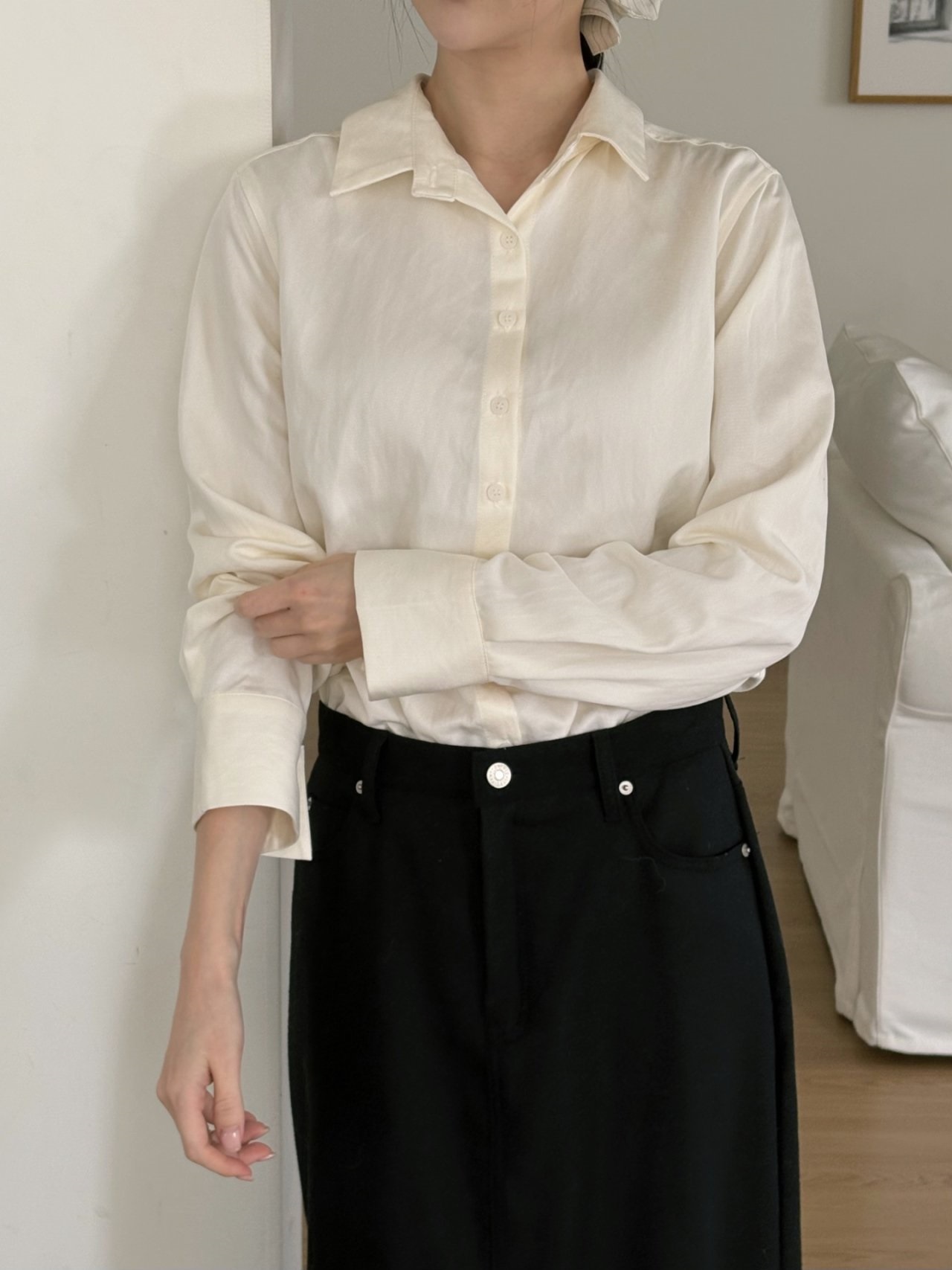 ボウタイカラー長袖ブラウス | 詳細画像4