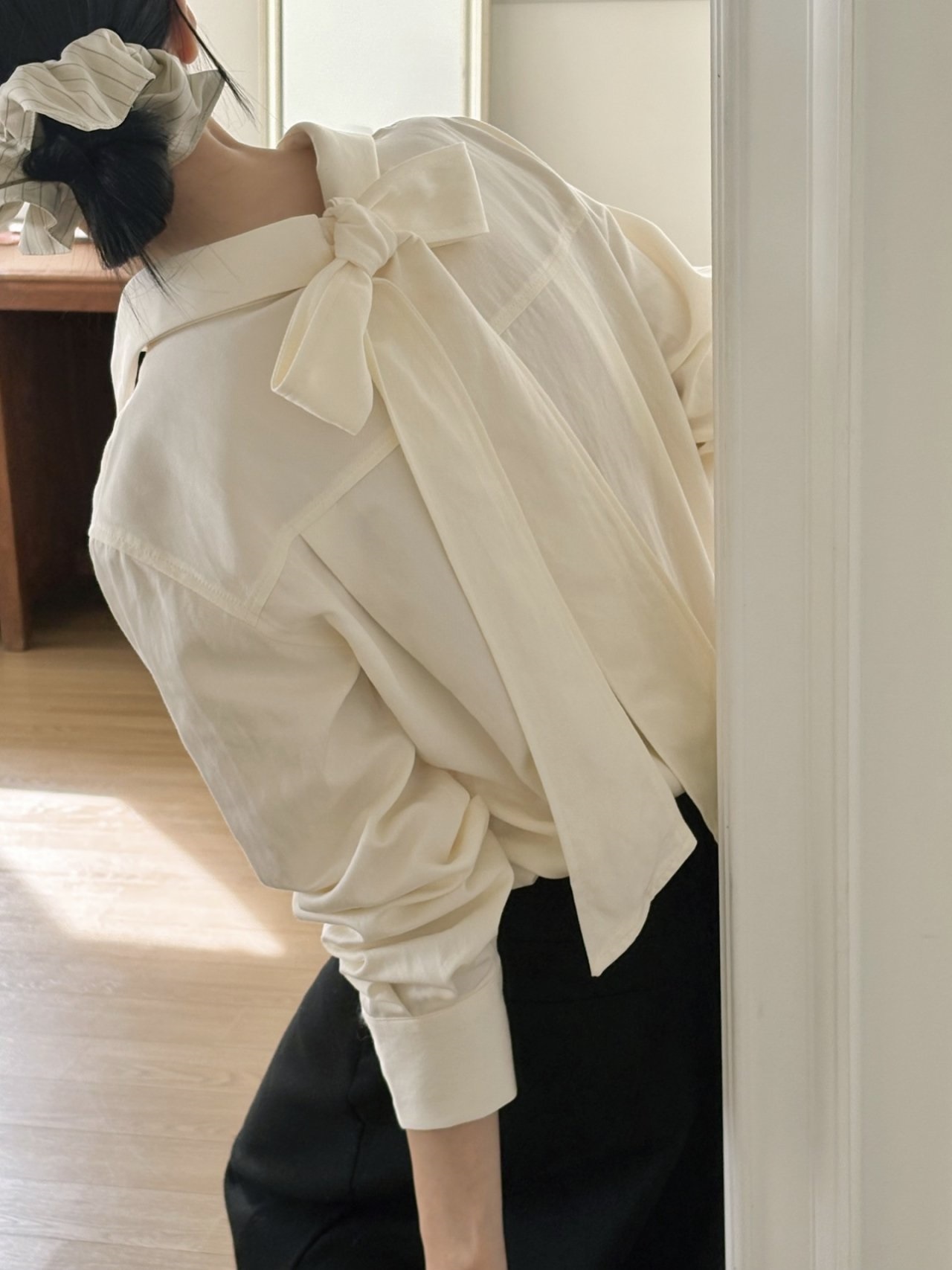 ボウタイカラー長袖ブラウス | 詳細画像8