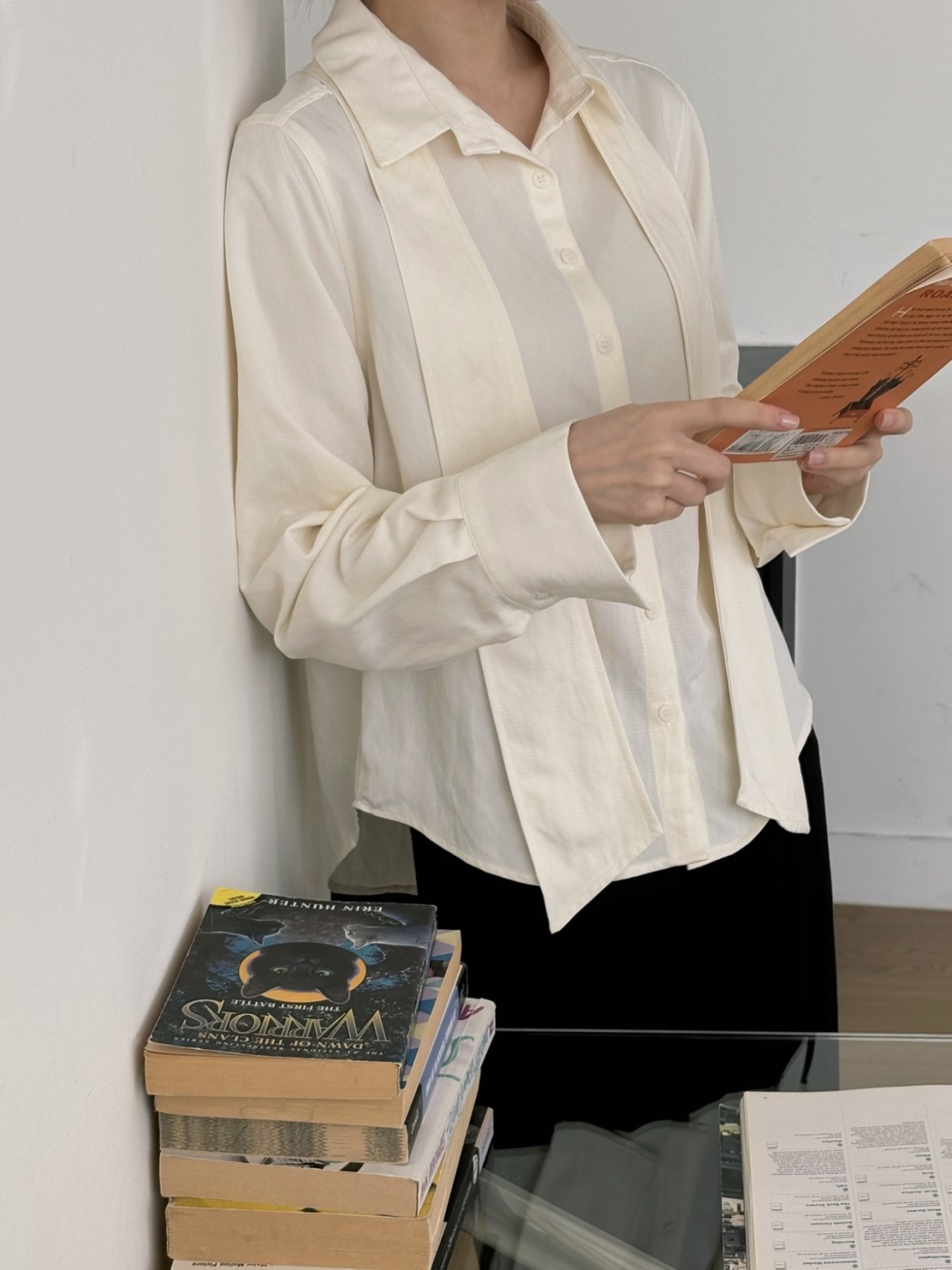 ボウタイカラー長袖ブラウス | 詳細画像9