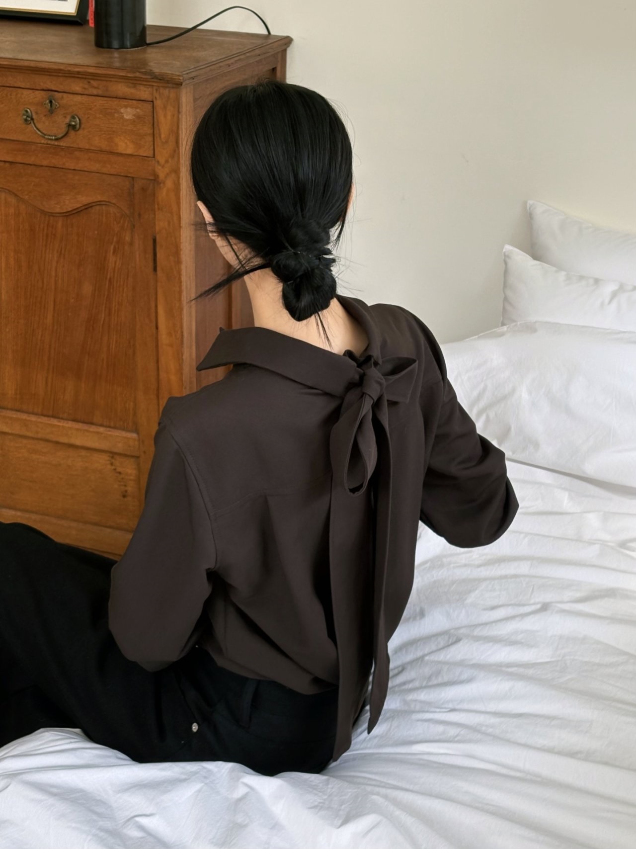 ボウタイカラー長袖ブラウス | 詳細画像12