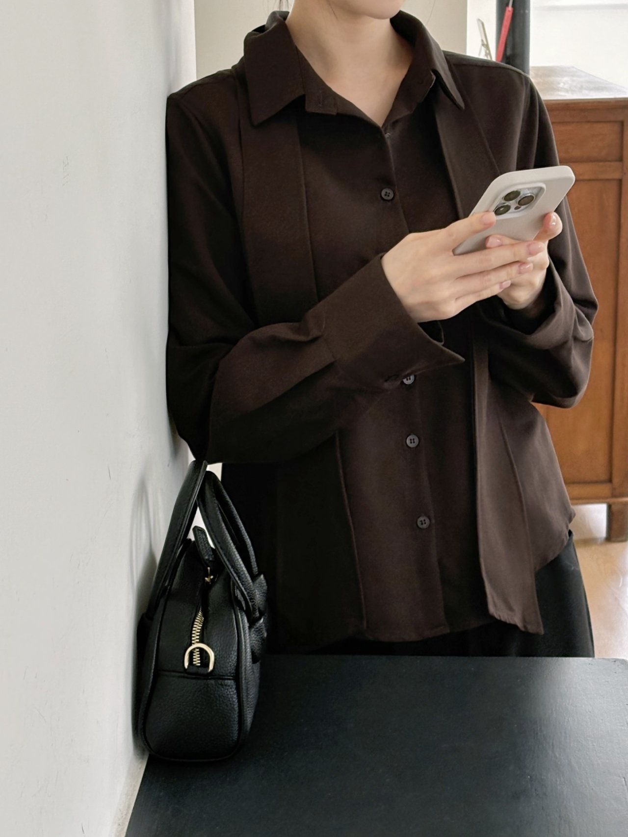 ボウタイカラー長袖ブラウス | 詳細画像14