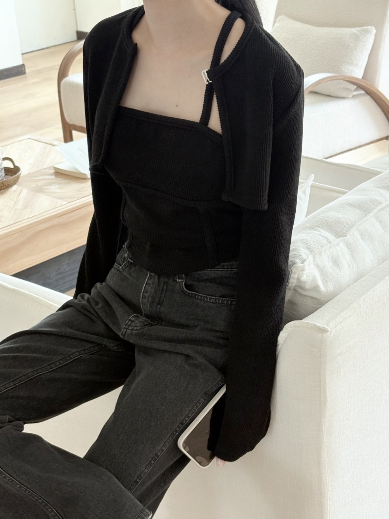 ラウンドネックレイヤード風ホックTシャツ | 詳細画像5