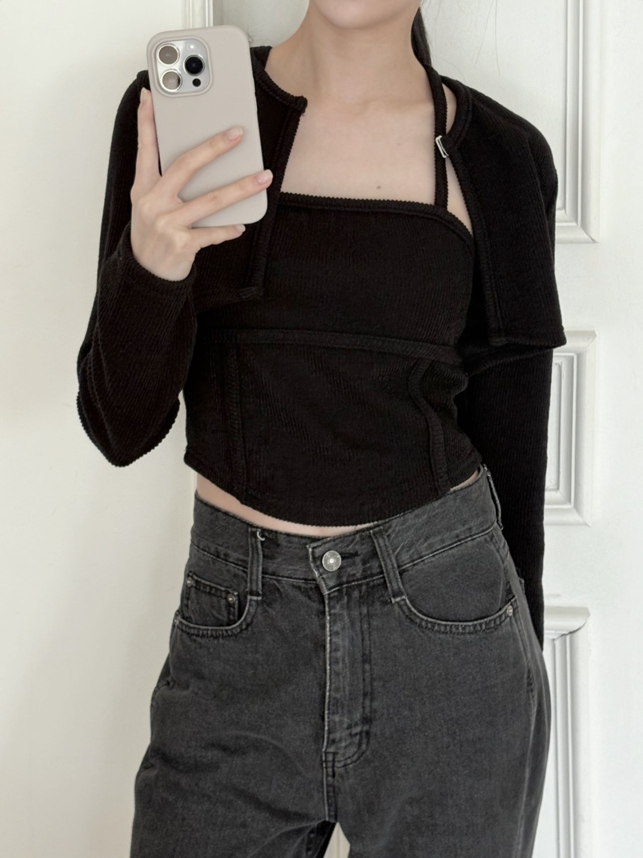 ラウンドネックレイヤード風ホックTシャツ | 詳細画像6