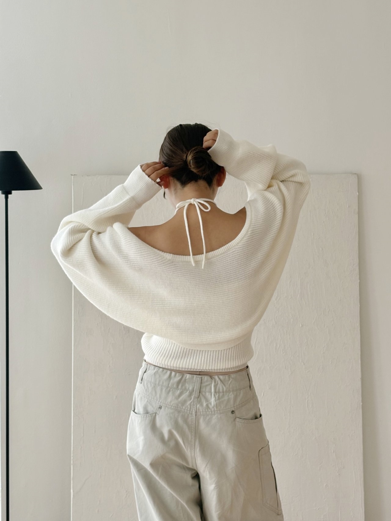 リブウール混ホルターネックボレロネックアンサンブル | 詳細画像15