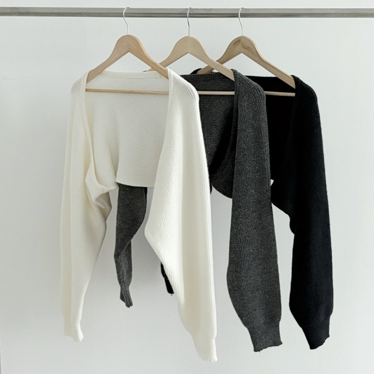 リブウール混ホルターネックボレロネックアンサンブル | 詳細画像19