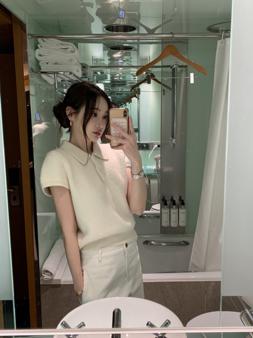 ボタンカラー半袖ニット | 詳細画像12