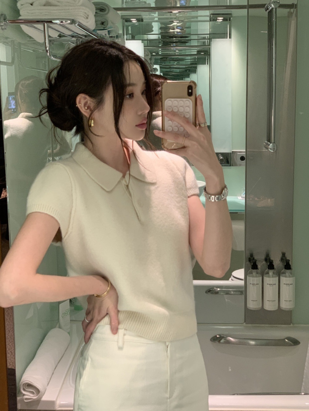 ボタンカラー半袖ニット | 詳細画像13