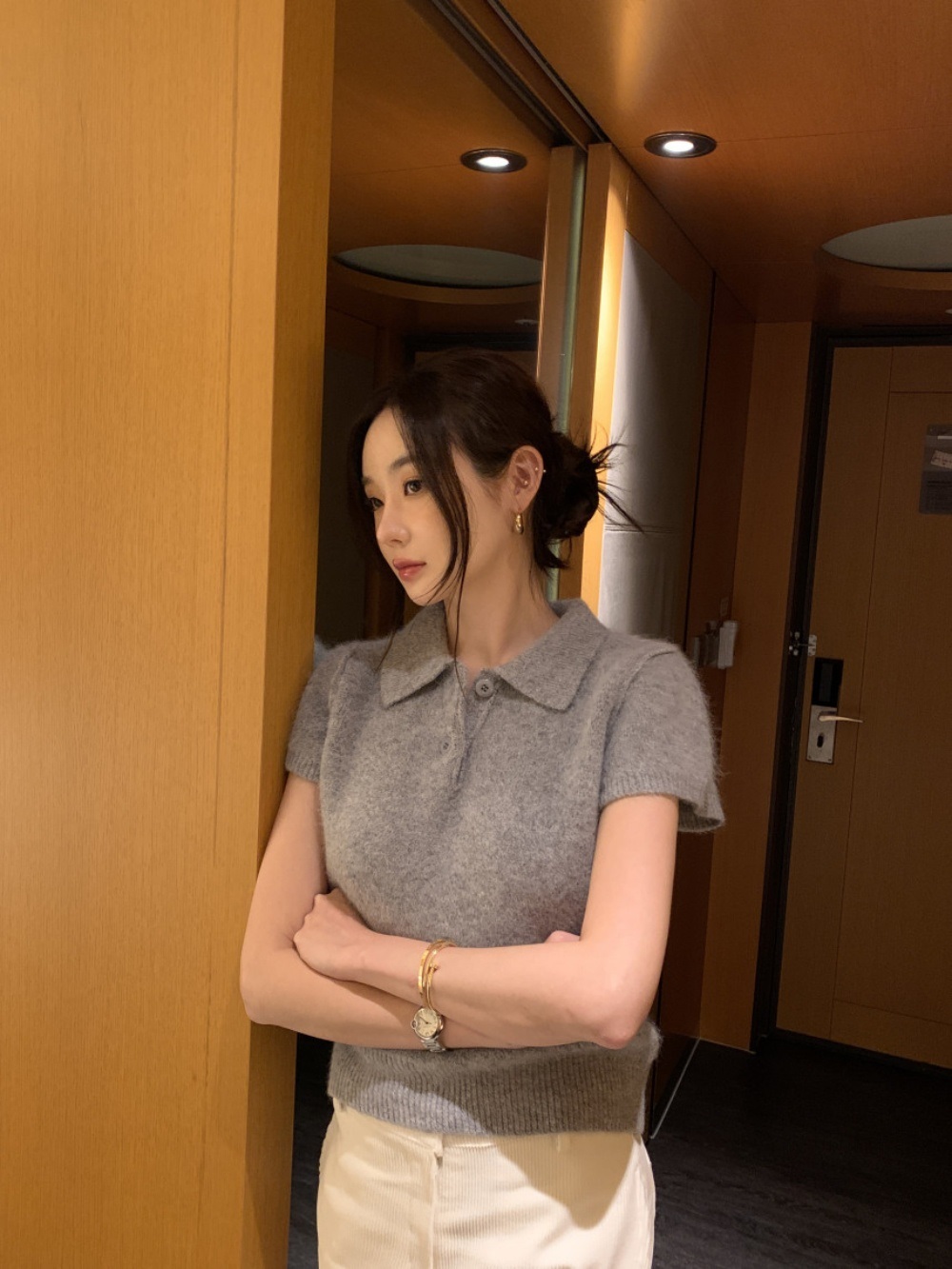 ボタンカラー半袖ニット | 詳細画像15