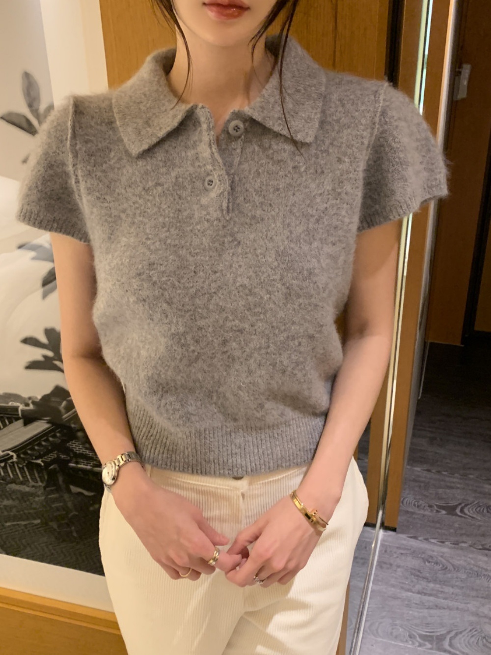 ボタンカラー半袖ニット | 詳細画像16