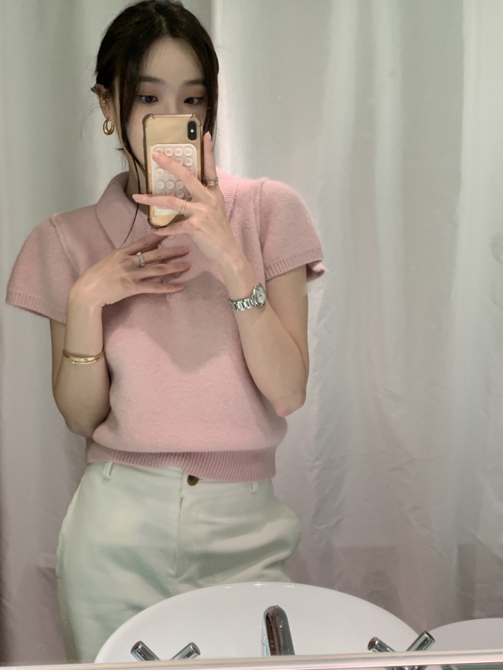 ボタンカラー半袖ニット | 詳細画像21