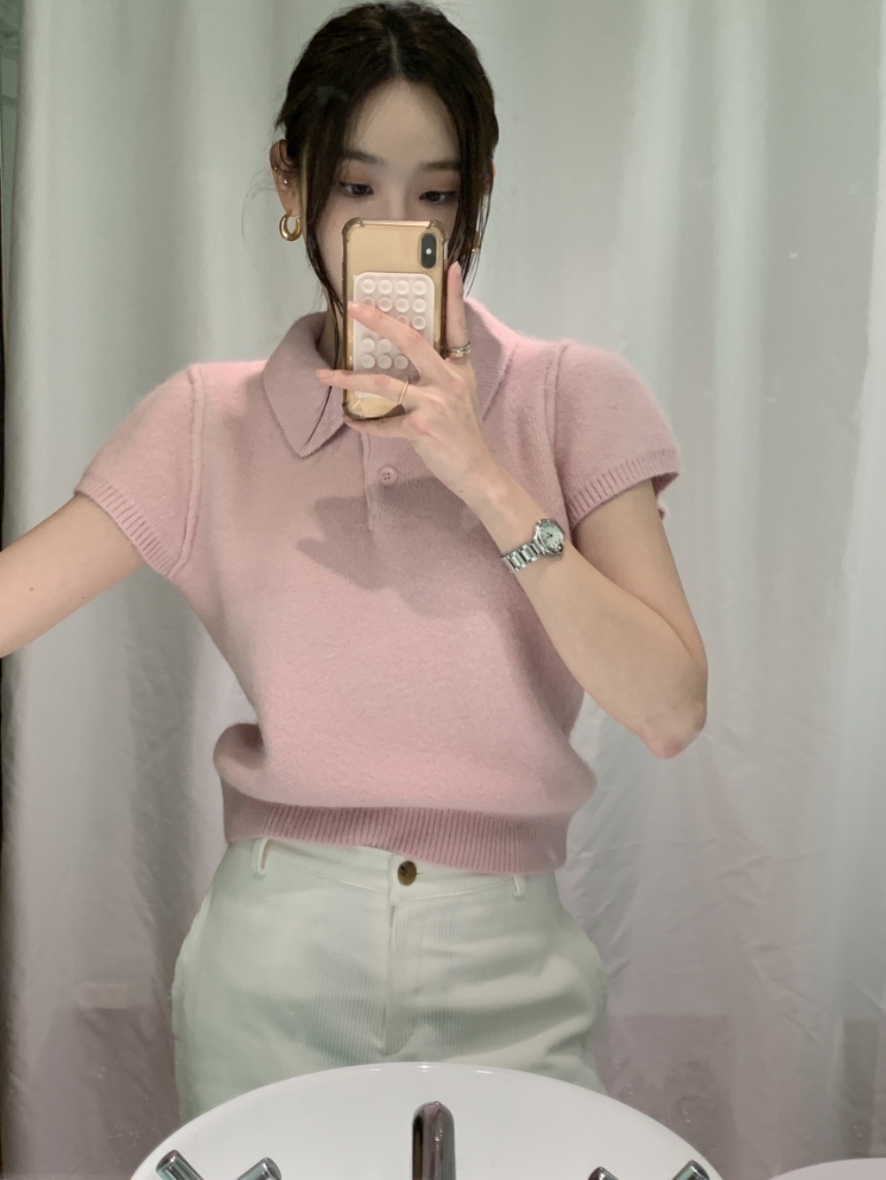 ボタンカラー半袖ニット | 詳細画像23