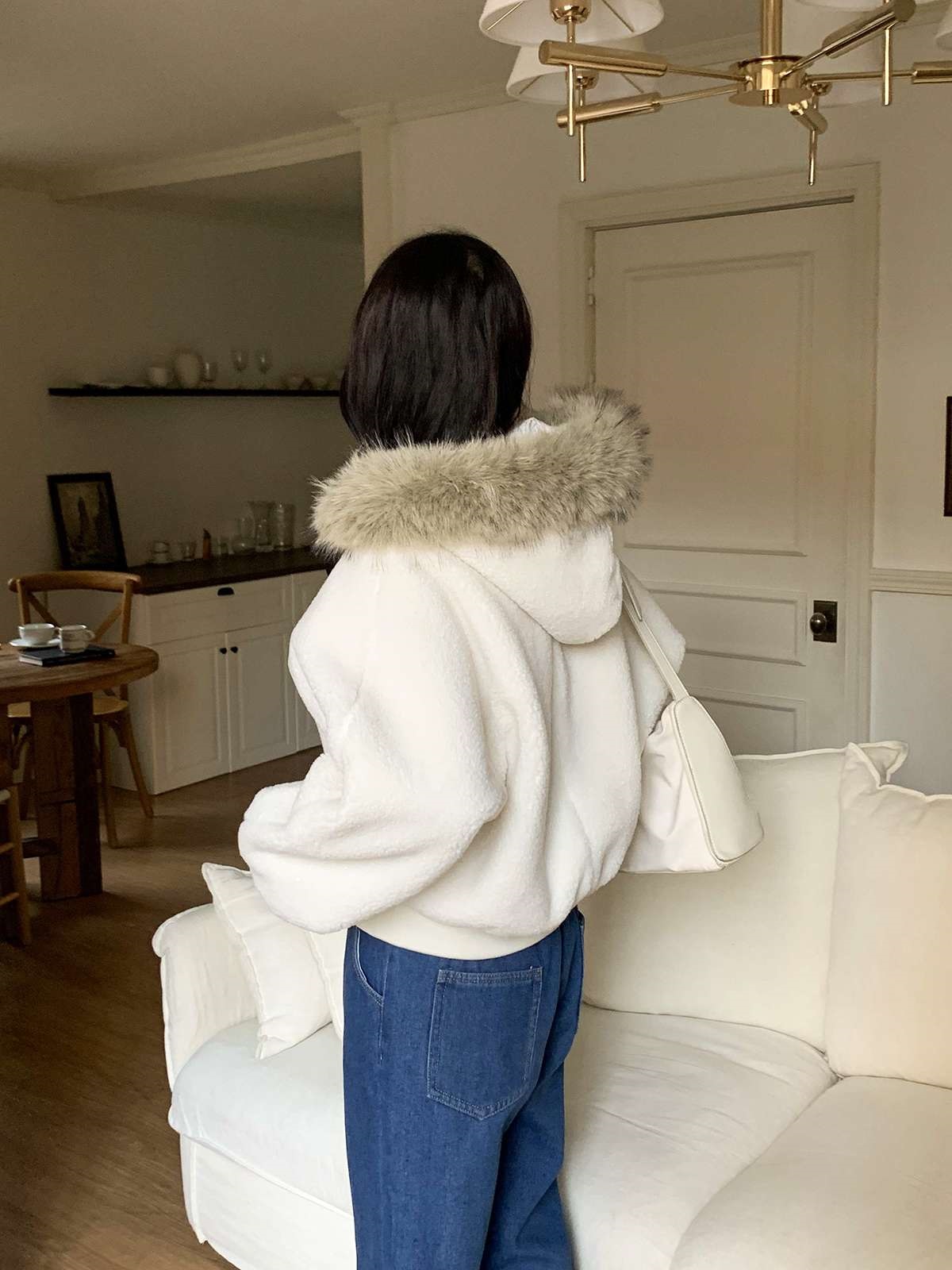 ボアキルティングエコファーフードダブルジップジャンパー | 詳細画像12