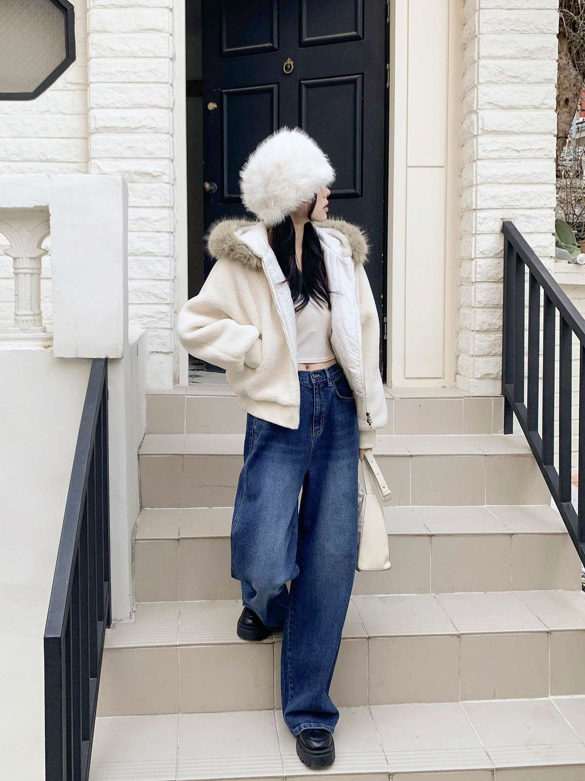 ボアキルティングエコファーフードダブルジップジャンパー | 詳細画像17