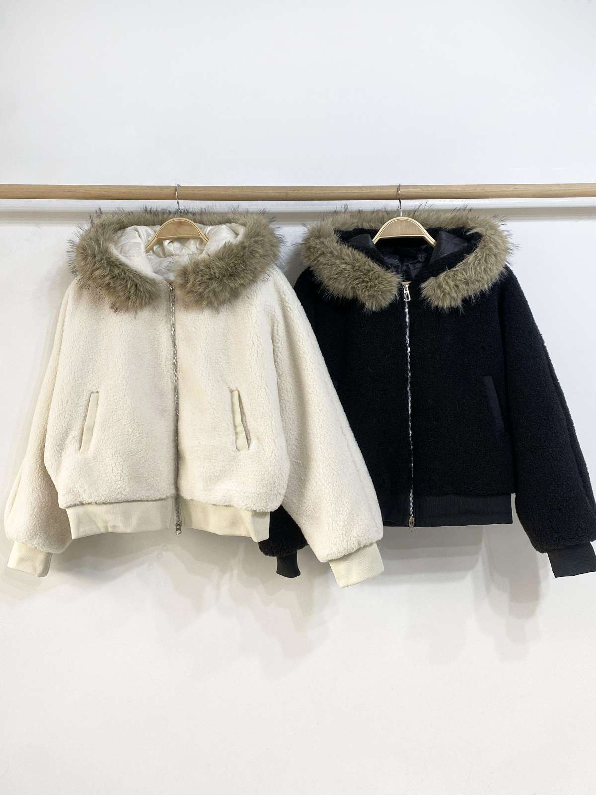 ボアキルティングエコファーフードダブルジップジャンパー | 詳細画像21