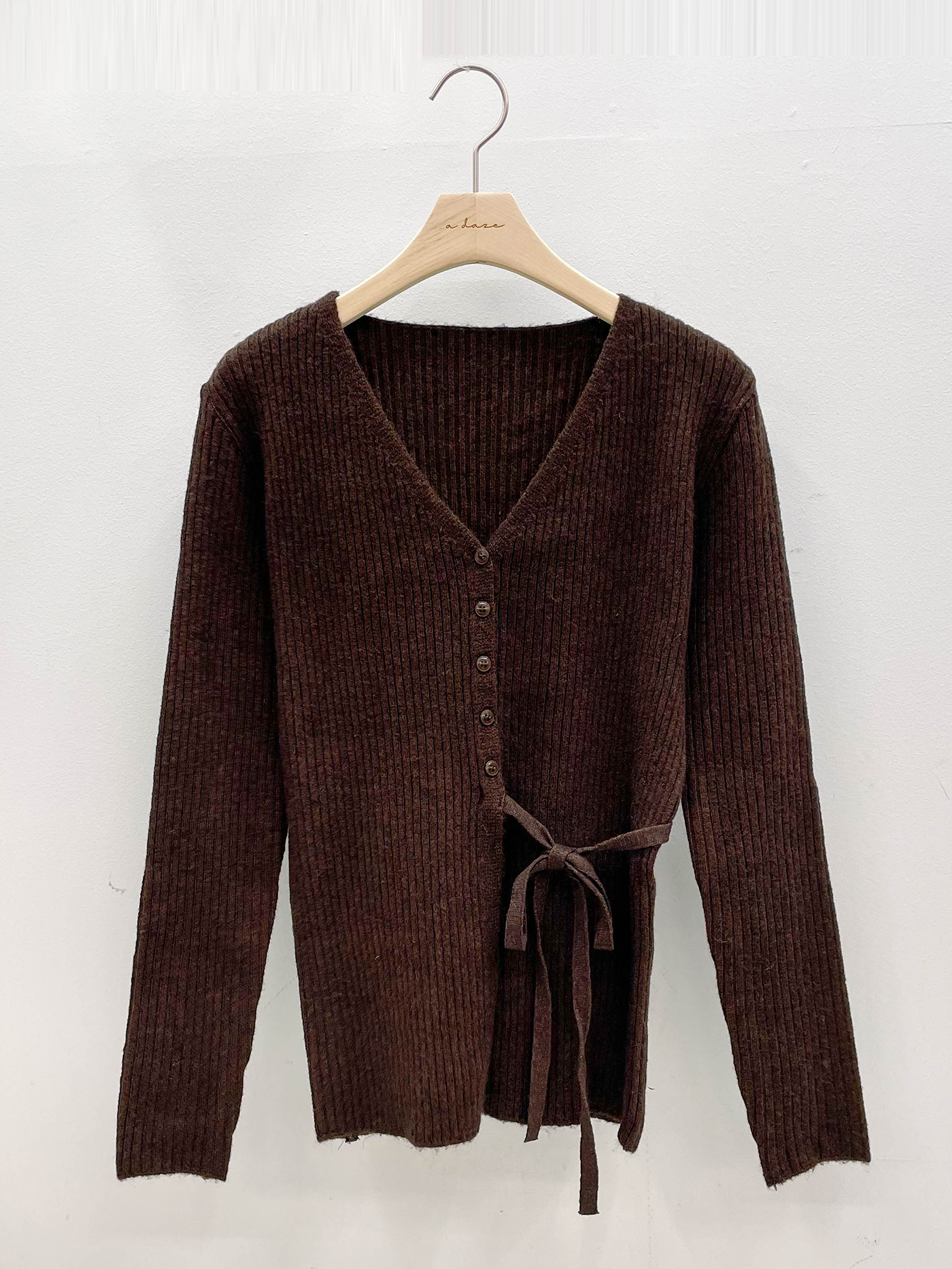 リブVネックラップスリムカーディガン | 詳細画像18