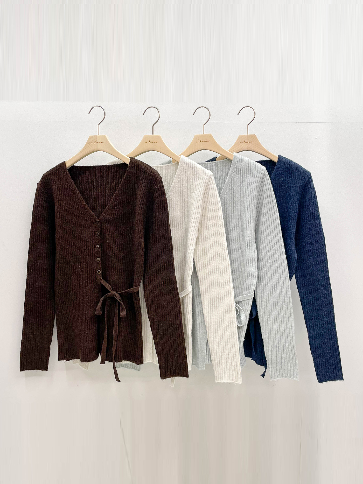 リブVネックラップスリムカーディガン | 詳細画像20