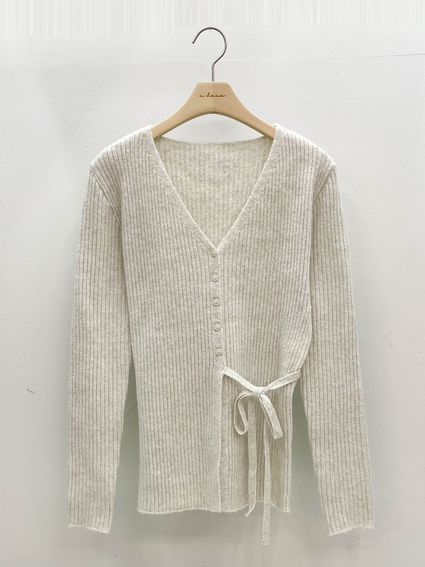 リブVネックラップスリムカーディガン | 詳細画像16