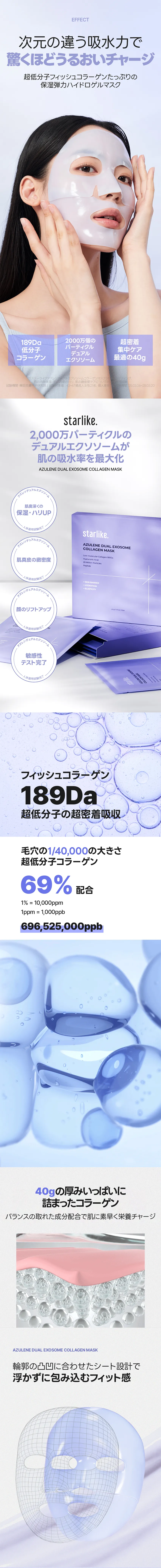 [スターライク] アズレンデュアルエクソソームコラーゲンマスク 5枚 | 詳細画像2