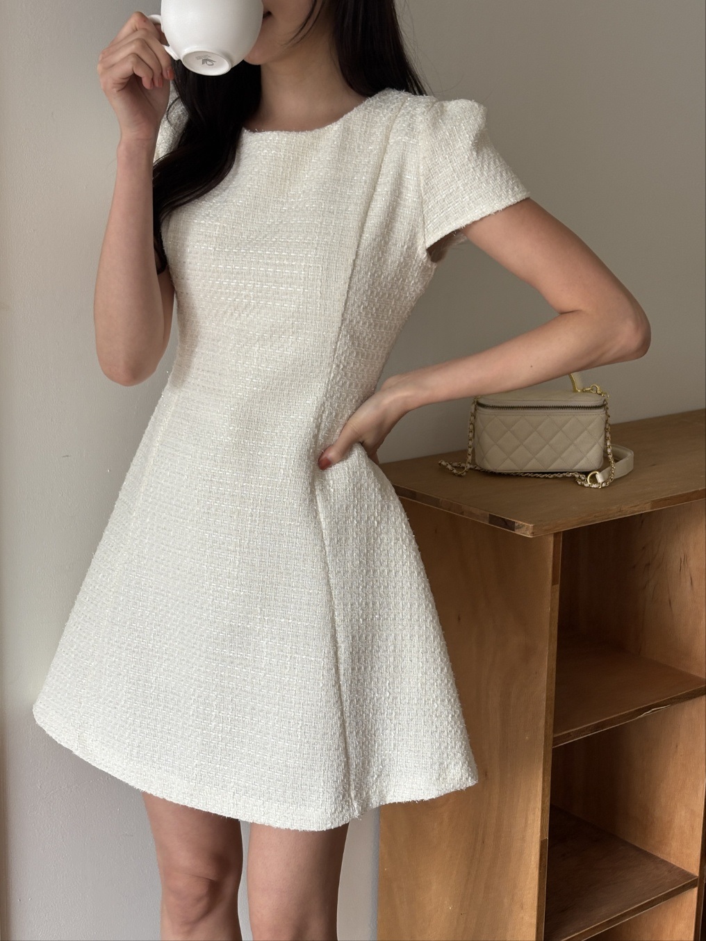 ジップアップスリム半袖フレアミニワンピース | 詳細画像17