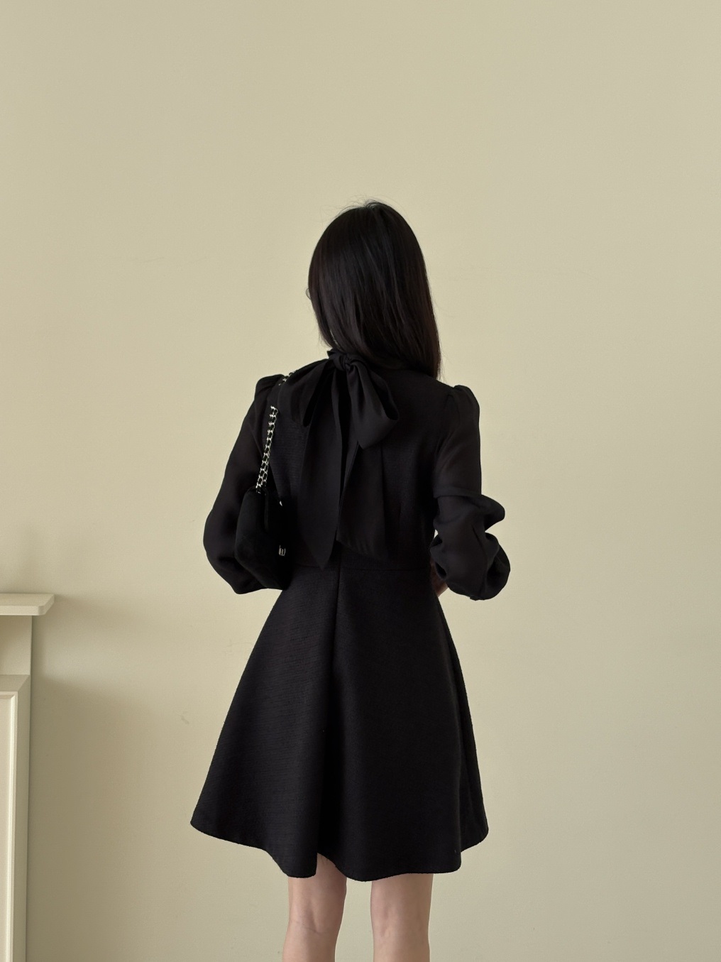 コンビスリム長袖ミニスカーフネックワンピース | 詳細画像10