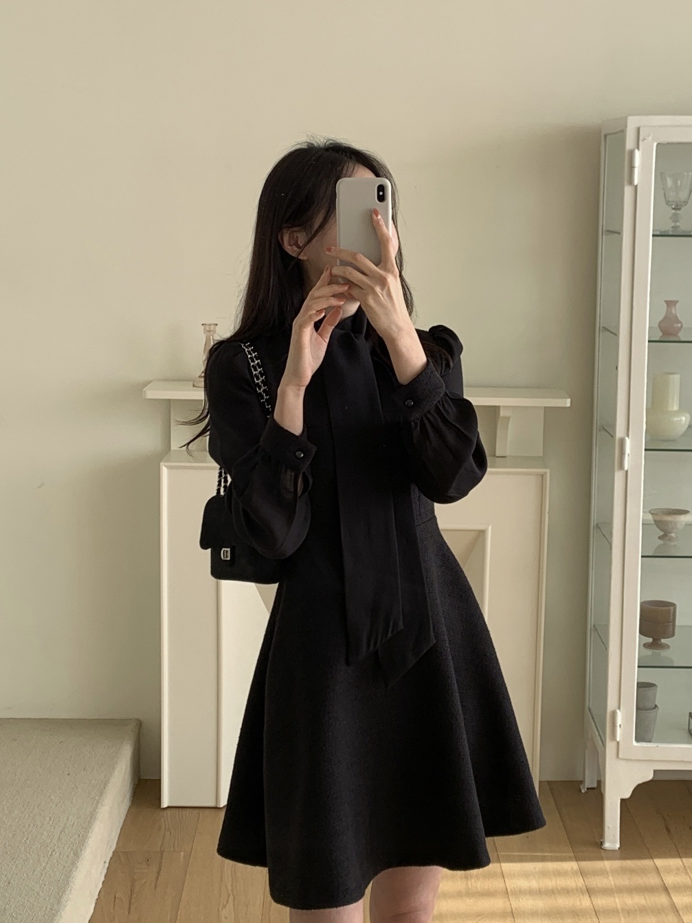 コンビスリム長袖ミニスカーフネックワンピース | 詳細画像18