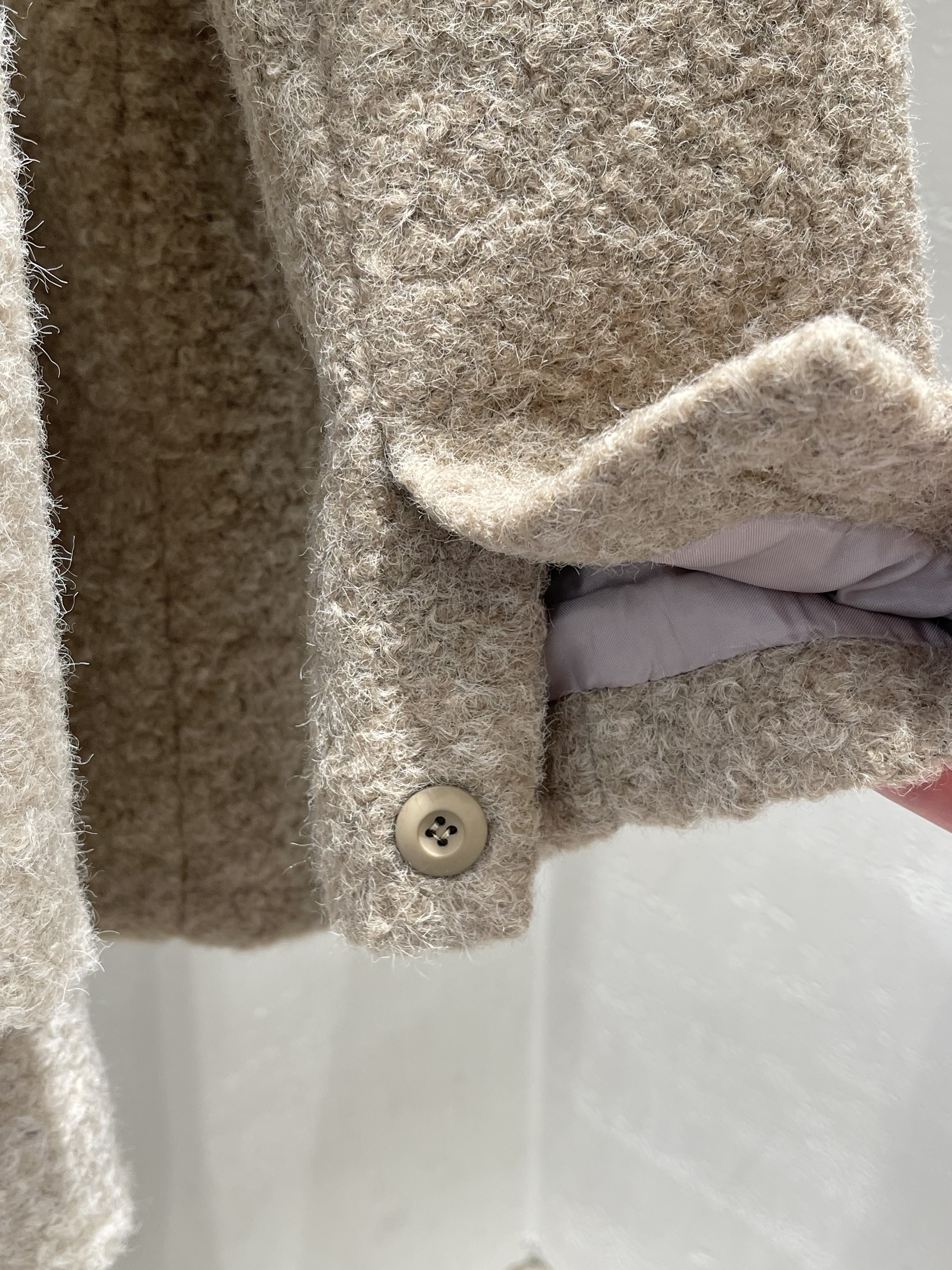 ブークレボタンカラーポケット長袖ハーフコートベルト付 | 詳細画像25