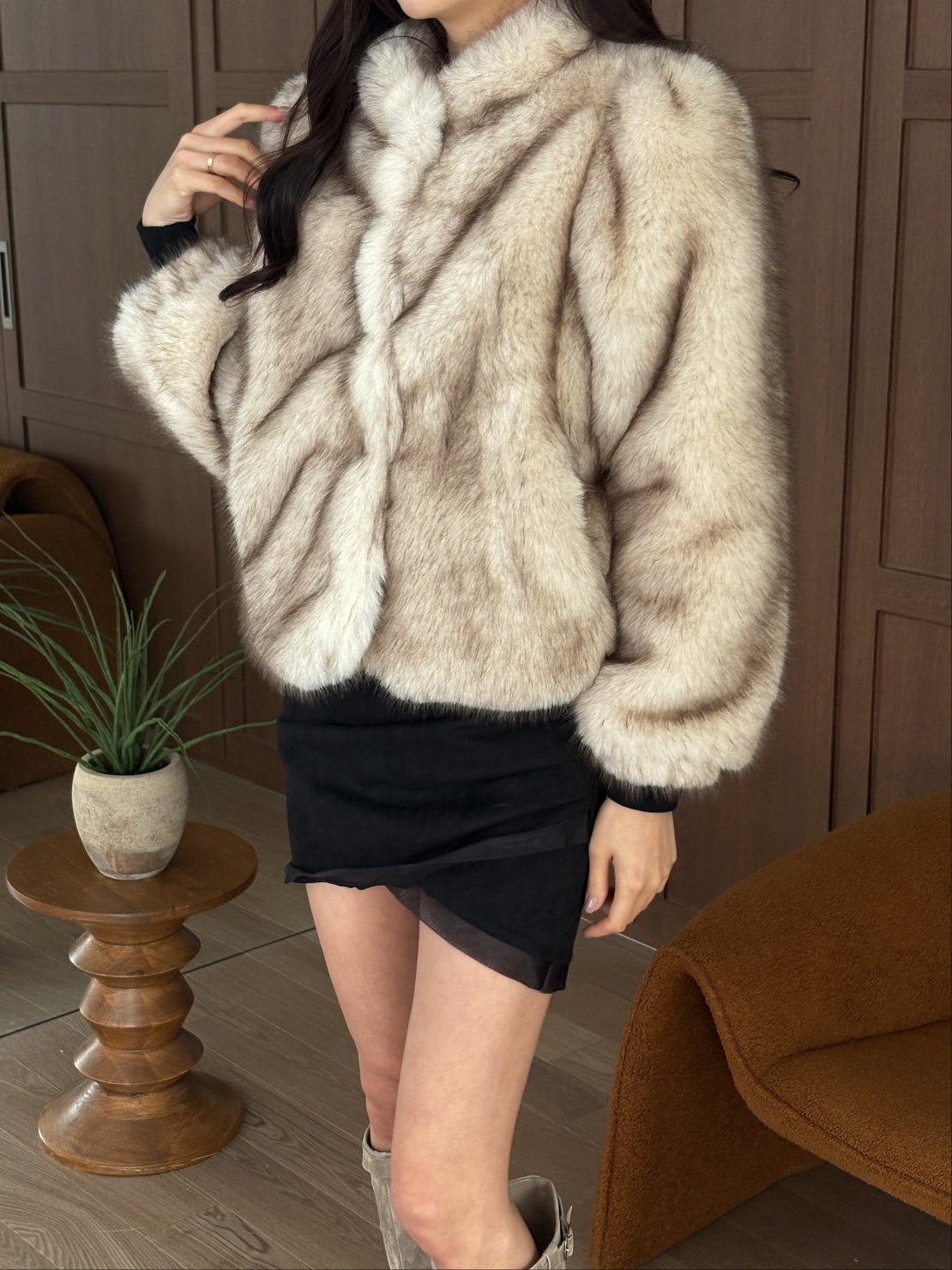 エコファーショート長袖ジャンパー | 詳細画像5