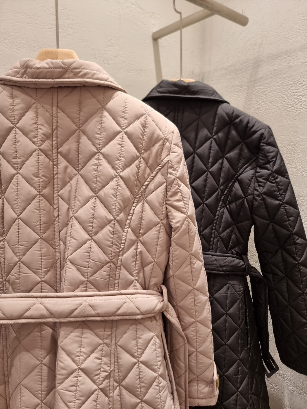 キルティングボタンカラーロング長袖フレアコートダウンジャケットベルト付 | 詳細画像23