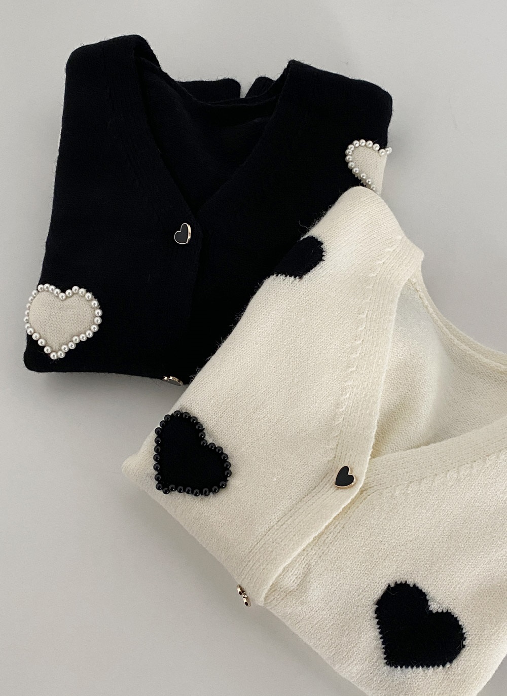 長袖ハートカーディガンニット | 詳細画像2