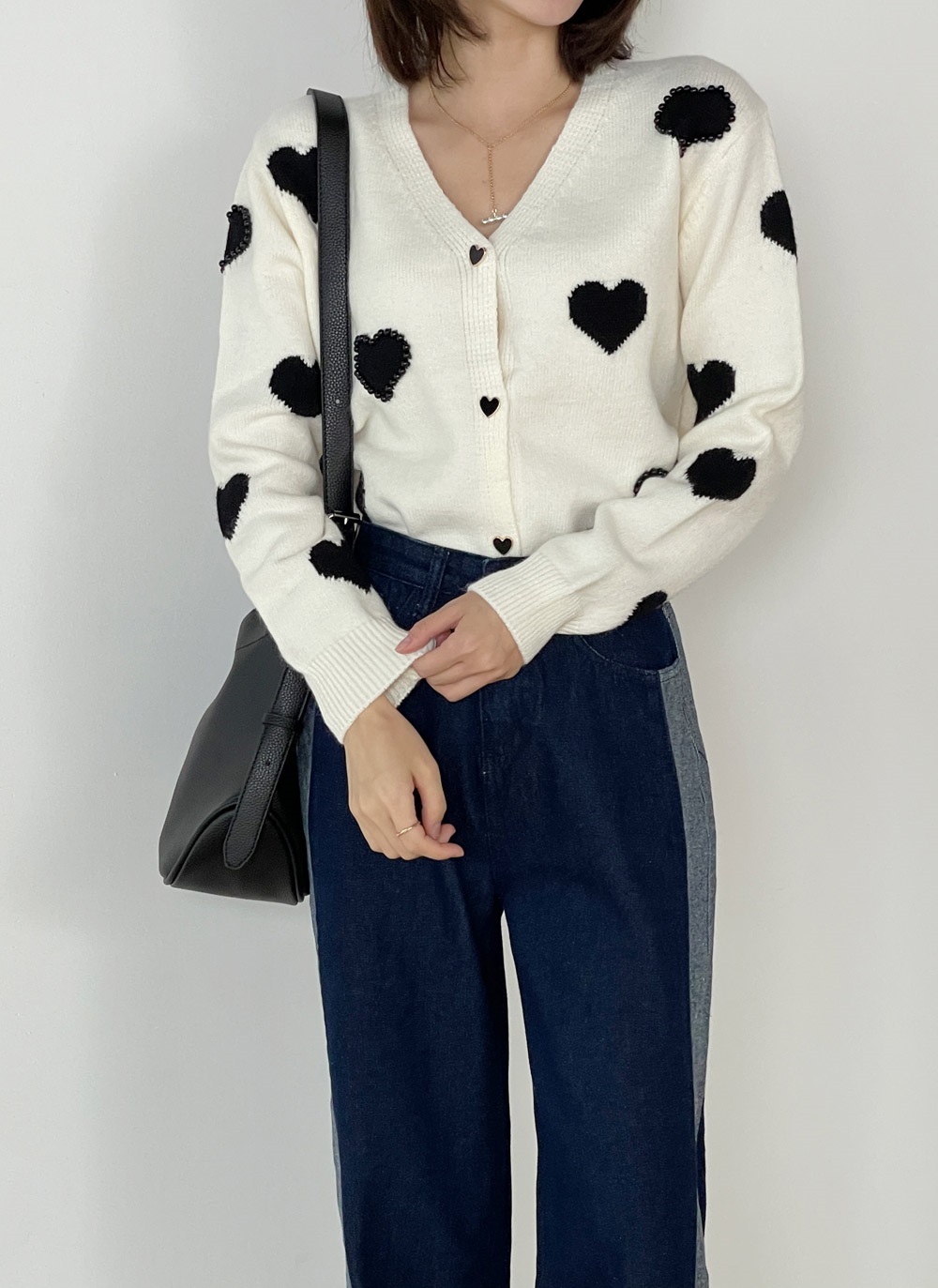 長袖ハートカーディガンニット | 詳細画像6