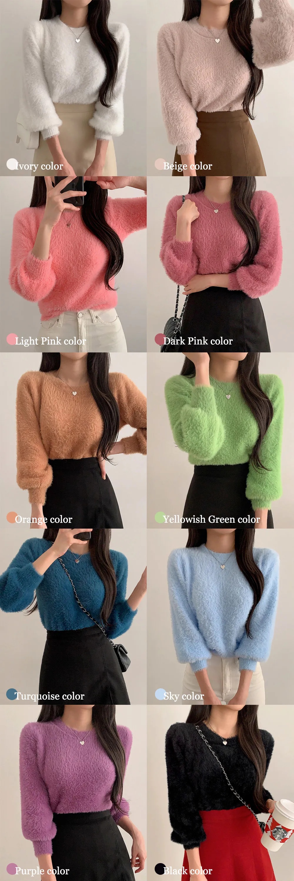 アンゴラ混ラウンドネックベーシック長袖ニット | 詳細画像22