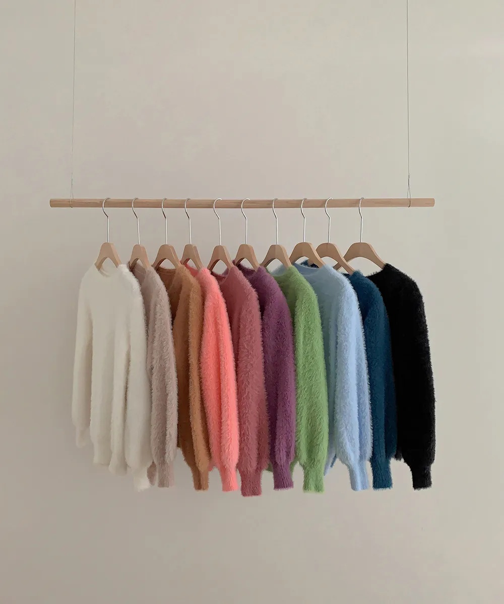 アンゴラ混ラウンドネックベーシック長袖ニット | 詳細画像20