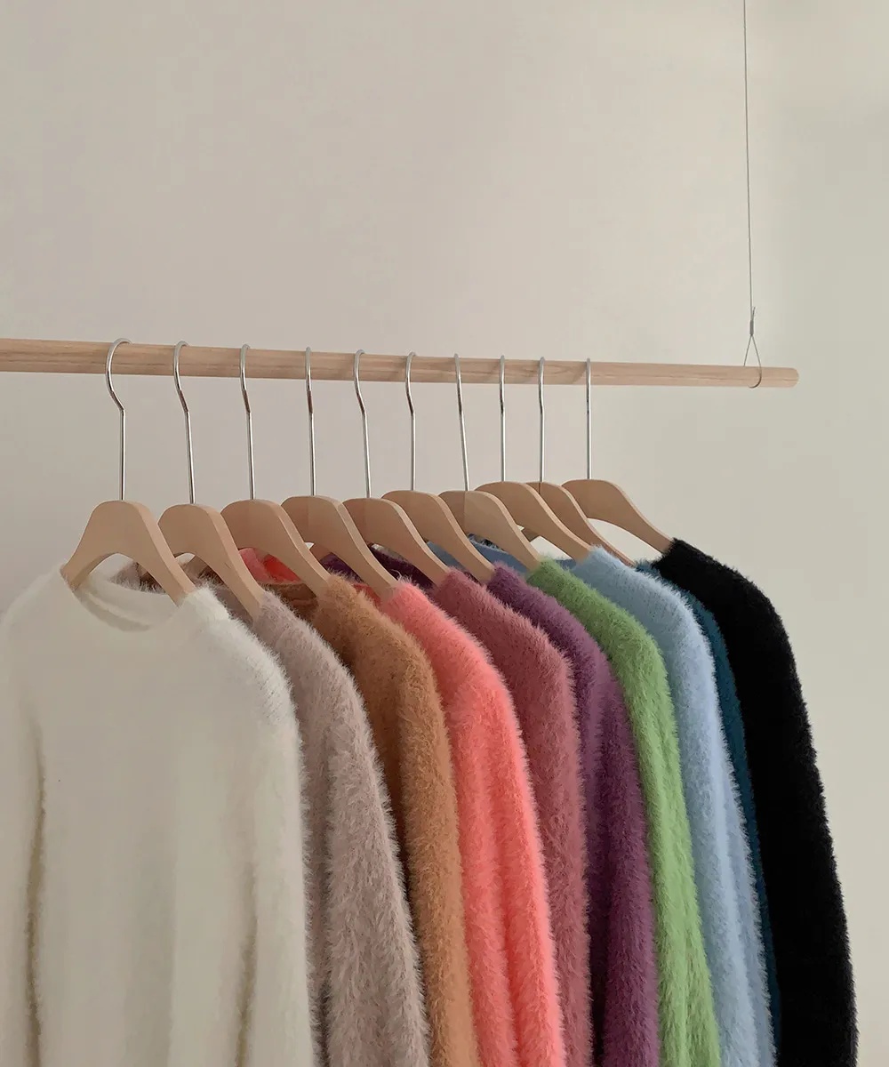 アンゴラ混ラウンドネックベーシック長袖ニット | 詳細画像21