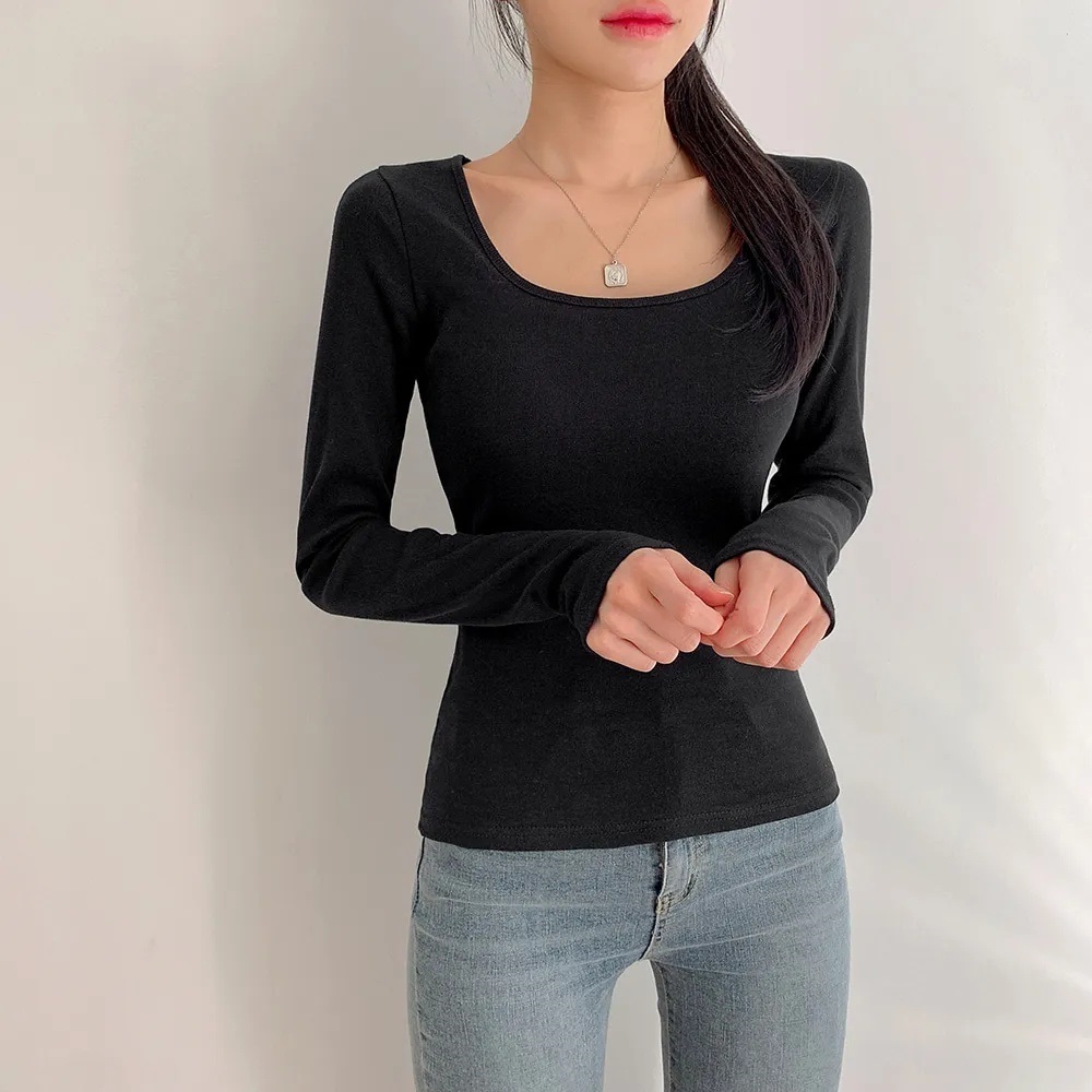 コットンスクエアネックスリム長袖Tシャツ | 詳細画像2