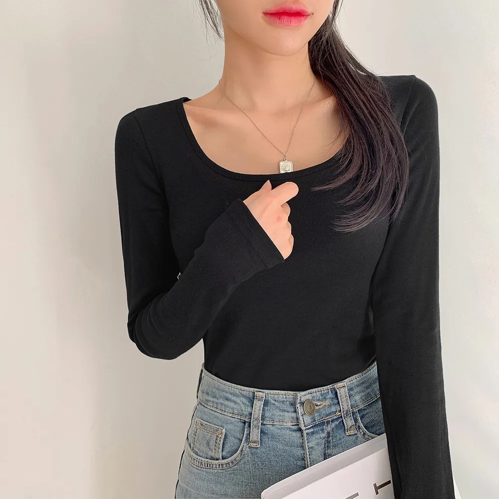 コットンスクエアネックスリム長袖Tシャツ | 詳細画像5