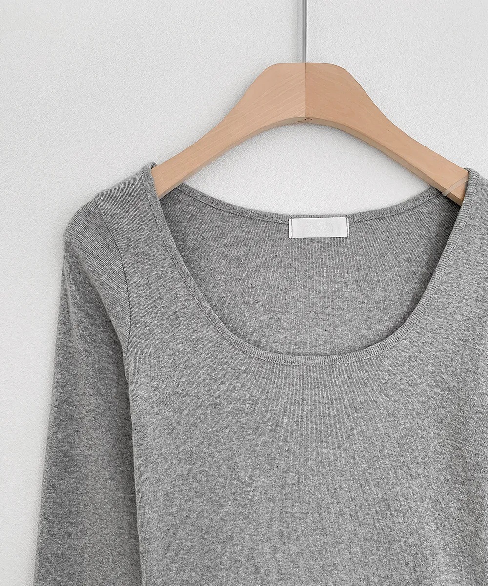 コットンスクエアネックスリム長袖Tシャツ | 詳細画像12