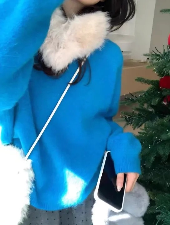 エコファーラウンドネックベーシック長袖ニットファーセット | 詳細画像2