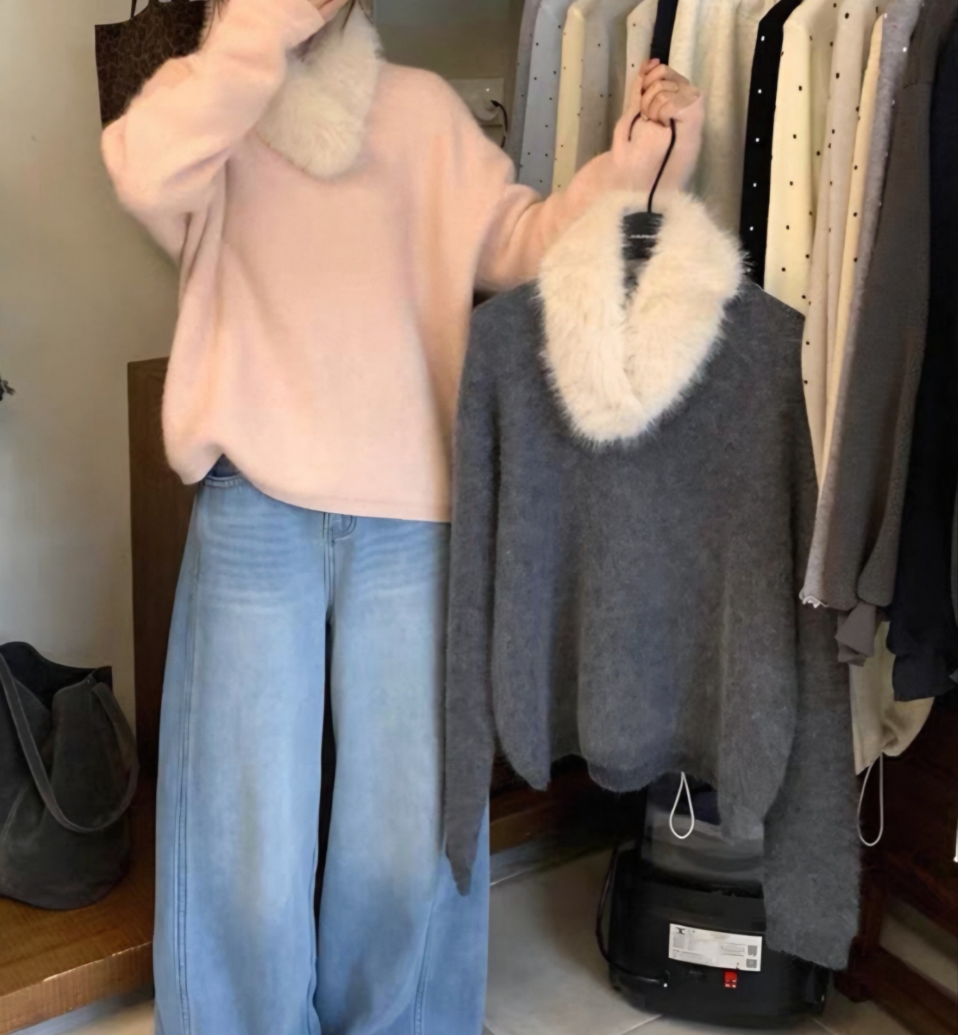 エコファーラウンドネックベーシック長袖ニットファーセット | 詳細画像10