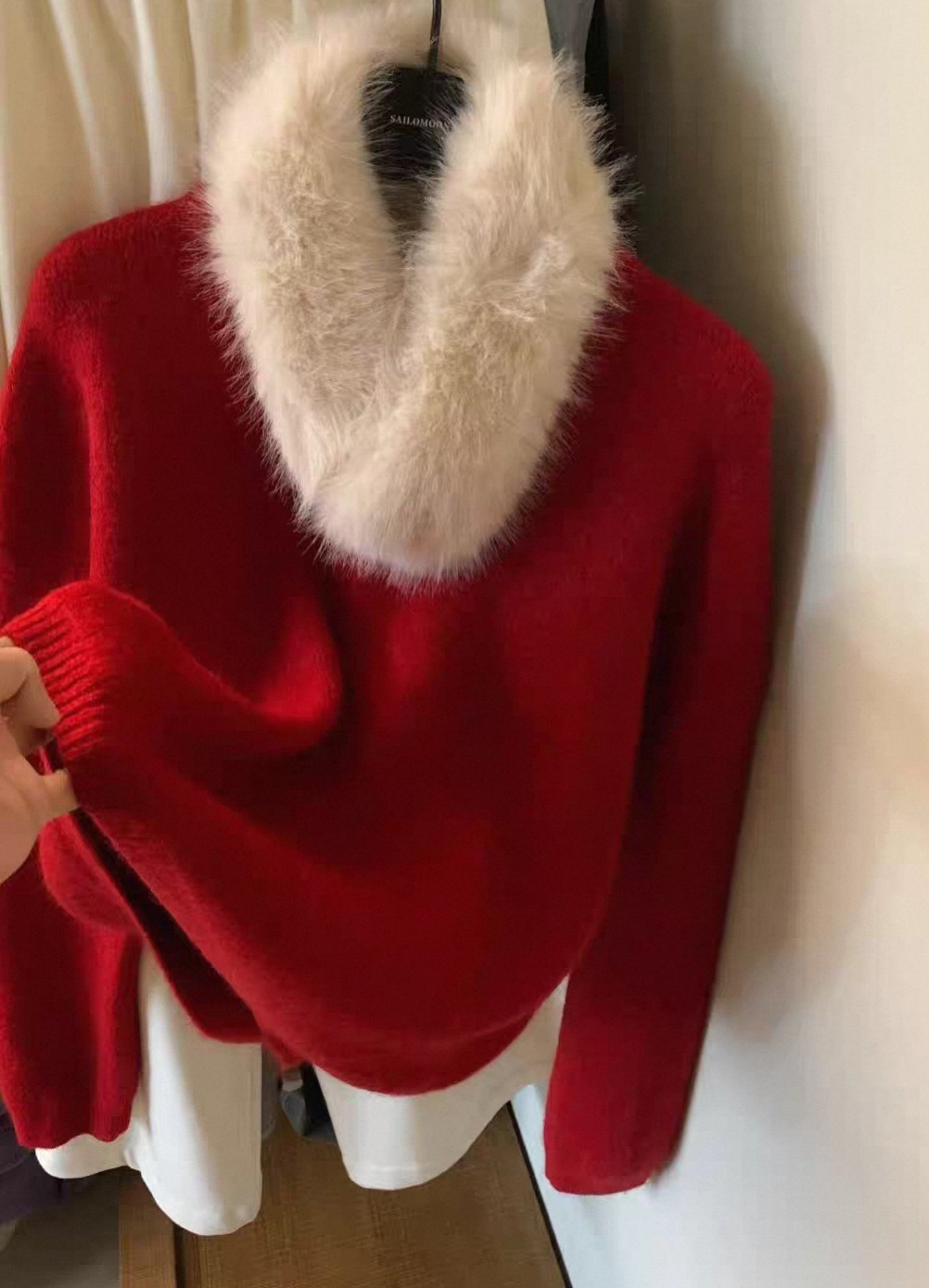 エコファーラウンドネックベーシック長袖ニットファーセット | 詳細画像8