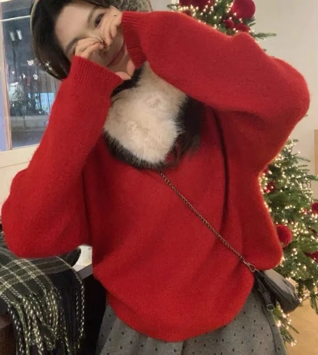 エコファーラウンドネックベーシック長袖ニットファーセット | 詳細画像9