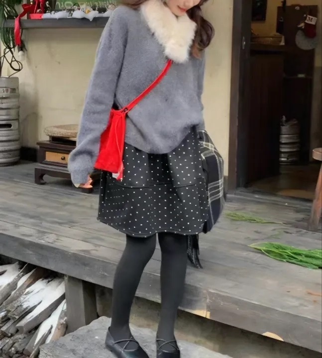 エコファーラウンドネックベーシック長袖ニットファーセット | 詳細画像15