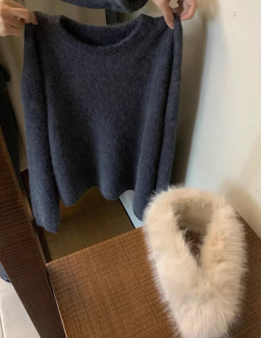 エコファーラウンドネックベーシック長袖ニットファーセット | 詳細画像16