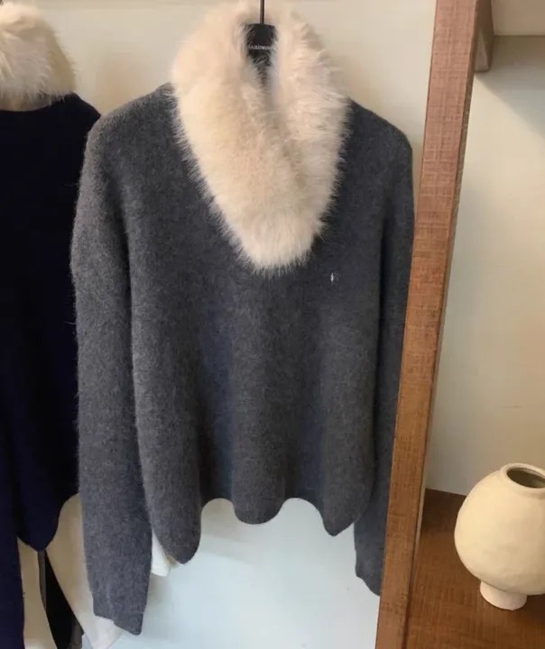 エコファーラウンドネックベーシック長袖ニットファーセット | 詳細画像18