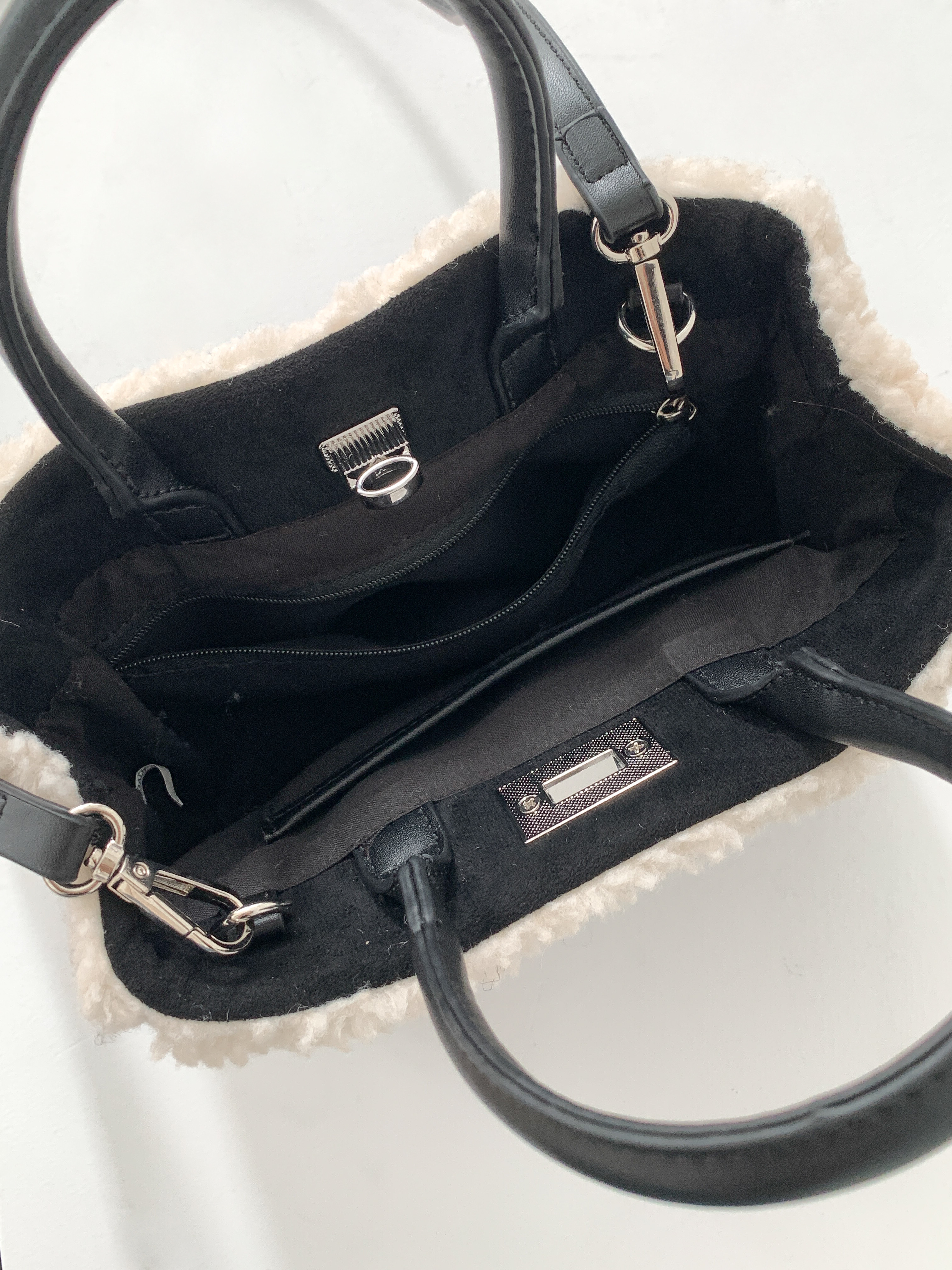 ボアレザー調コンビショルダーバッグトートバッグ2WAYストラップ付 | 詳細画像15