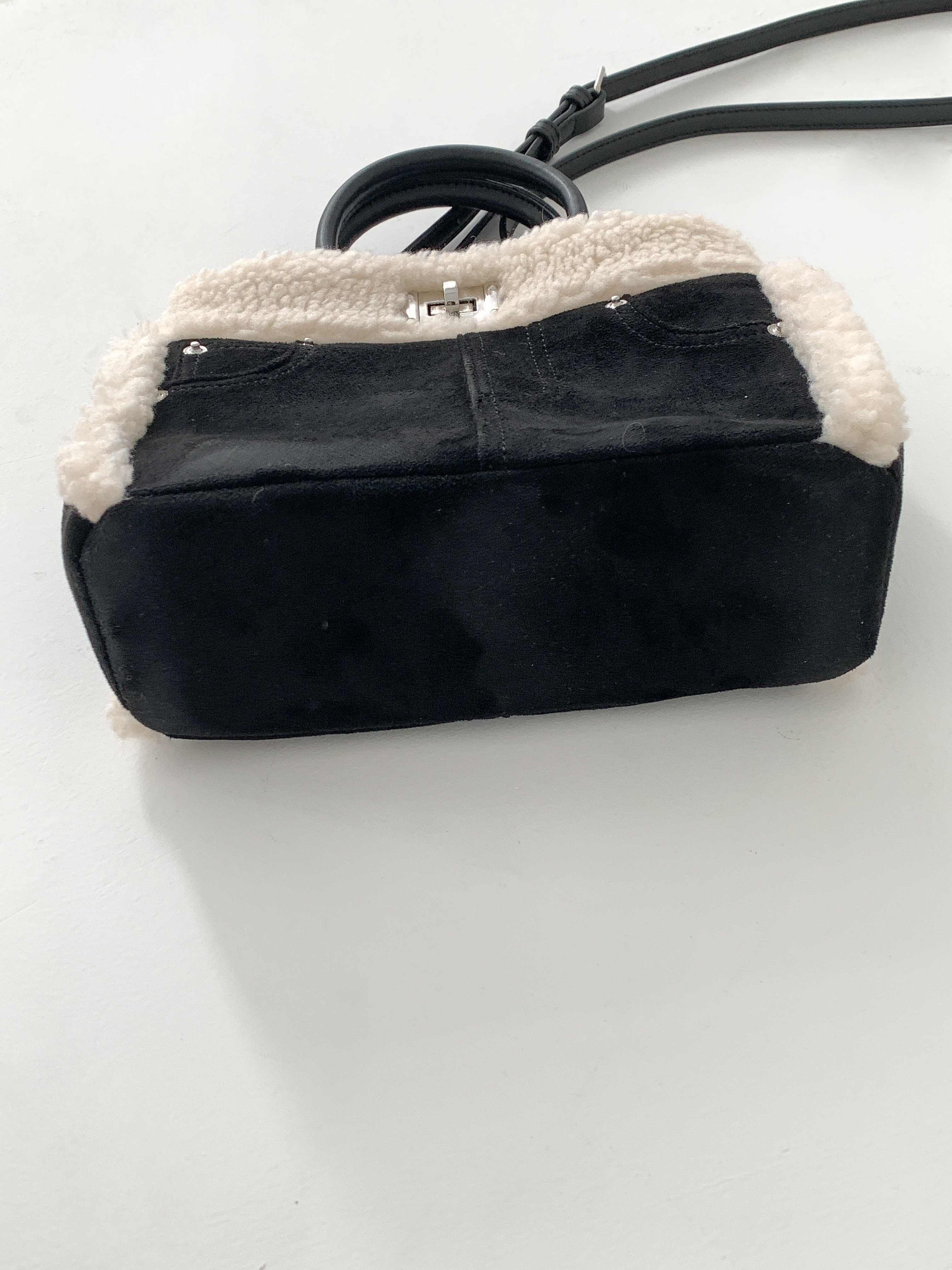 ボアレザー調コンビショルダーバッグトートバッグ2WAYストラップ付 | 詳細画像16