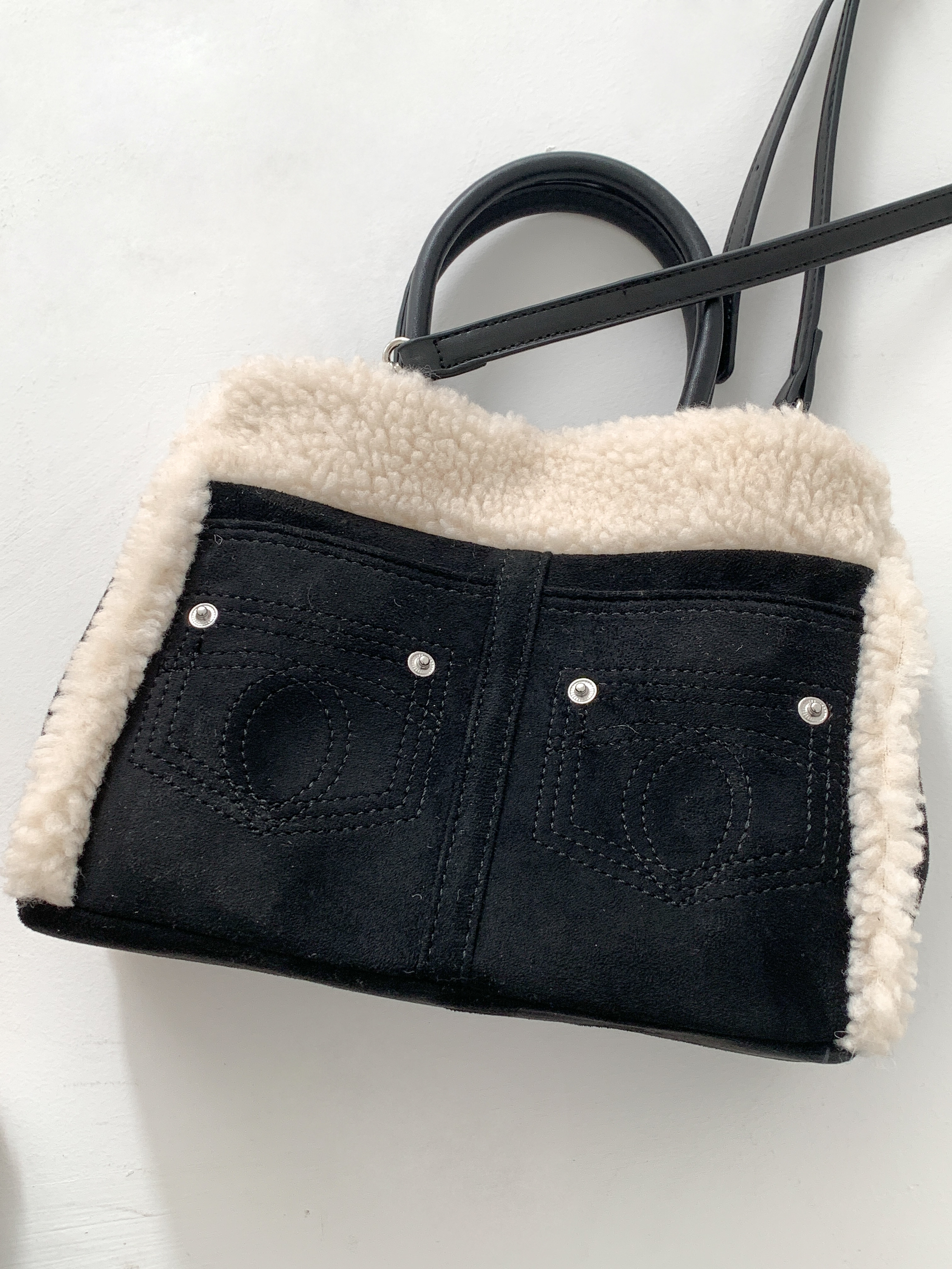 ボアレザー調コンビショルダーバッグトートバッグ2WAYストラップ付 | 詳細画像18